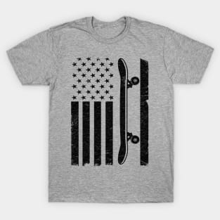 US Flag Skateboard Patriotic 4th Of July Funny Skateboard T-Shirt